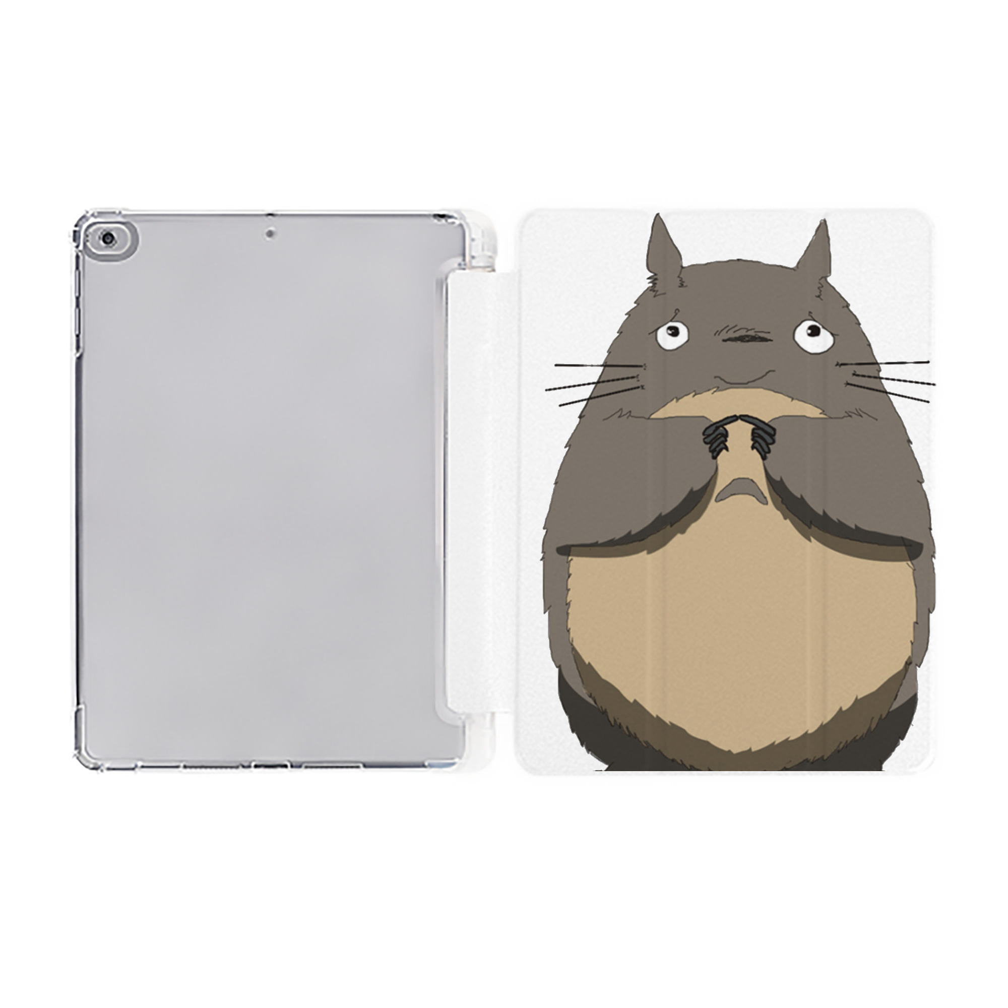 （画像用） となりのトトロ 草壁メイ 草壁サツキ My Neighbor Totoro Satsuki Kusakabe Mei Kusakabe IPad ケース ペン収納付き 三つ折りスタンド PUレザー×シリコン 対応機種9.5/10.5/10.9インチ